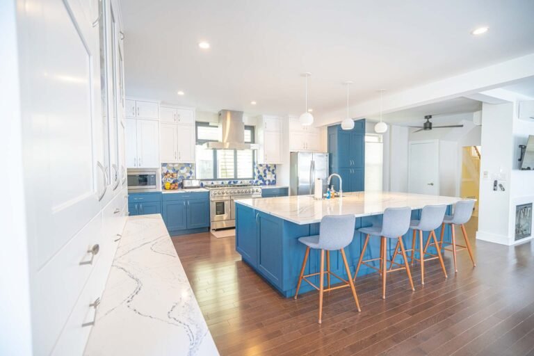 New sleek and modern kitchen island with sitting in Mississauga